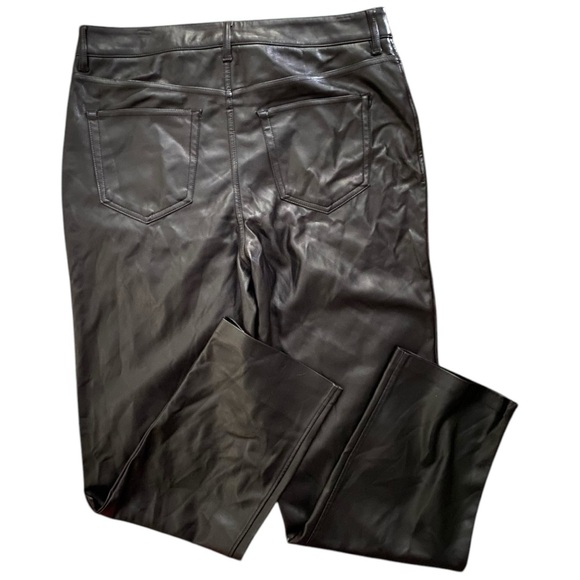 Joie Black Straight Leg Vegan Faux Leather Pants Size 10 NWT - Picture 5 of 13